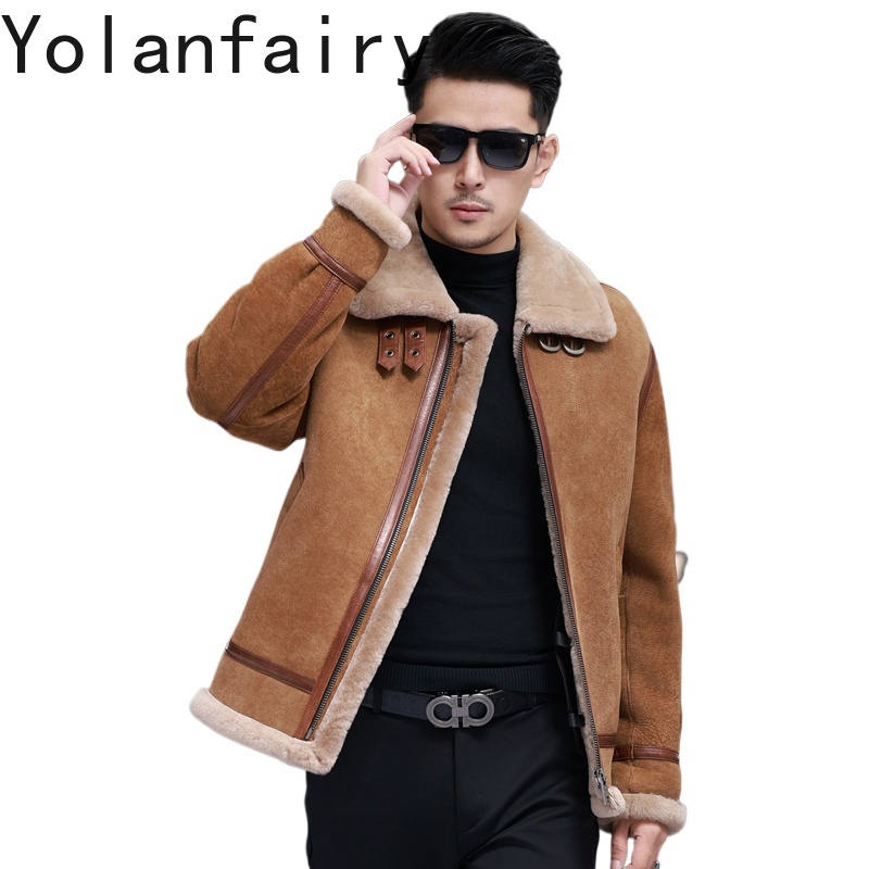 Quality Winter Clothing - YOLANFAIRY Hohe Qualität Echt Schaffell Leder