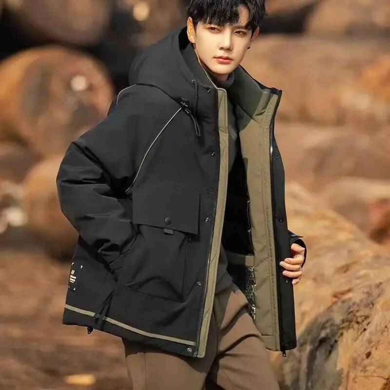 Winter Clothing Taiwan - Herren-Daunenjacke Arbeitskleidung Verdickte Lockere Warme Kapuzenjacke