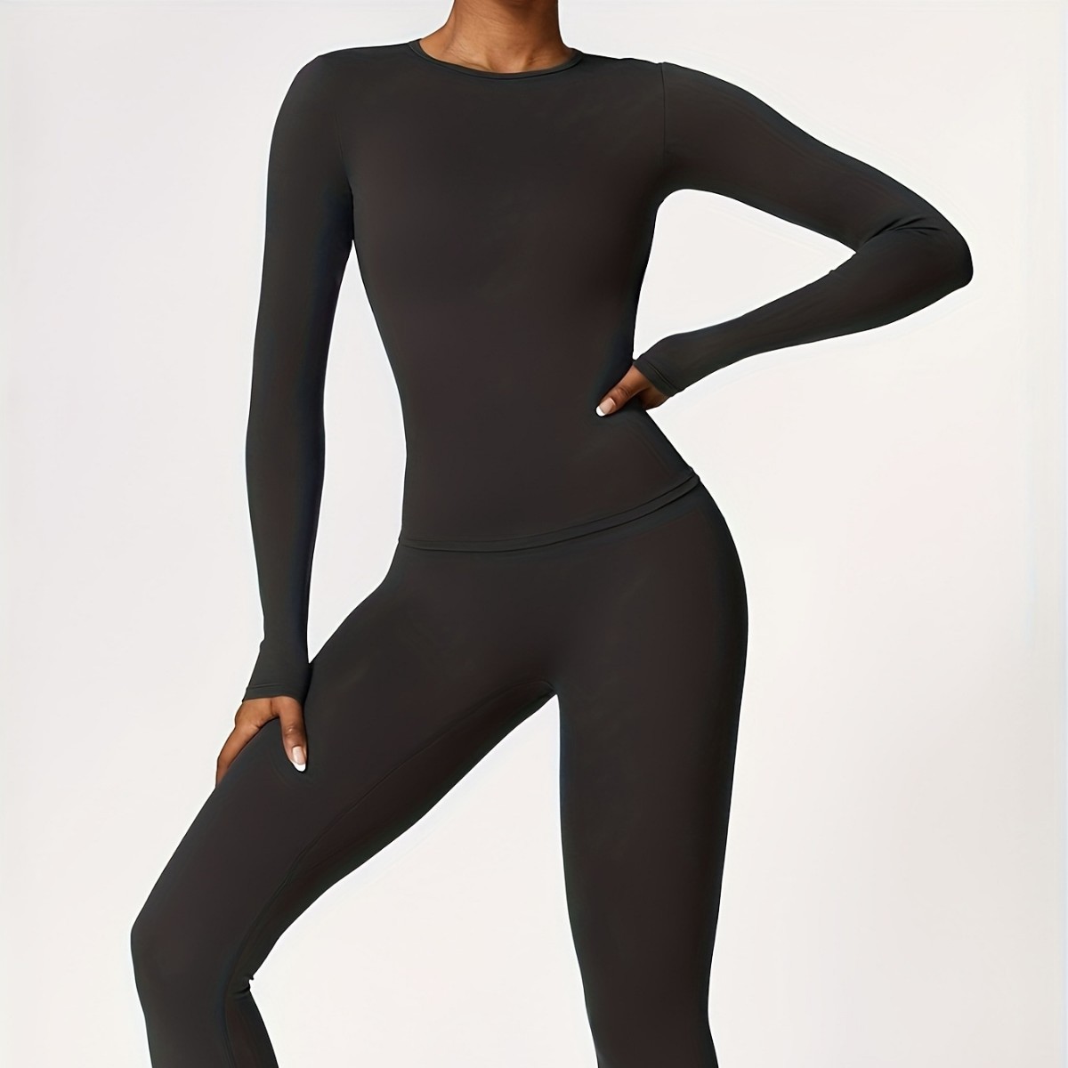 Winter Clothing Usa - Eng anliegender Yoga-Anzug, schlanker, langärmeliger Outdoor-Laufsport-Fitnessanzug,