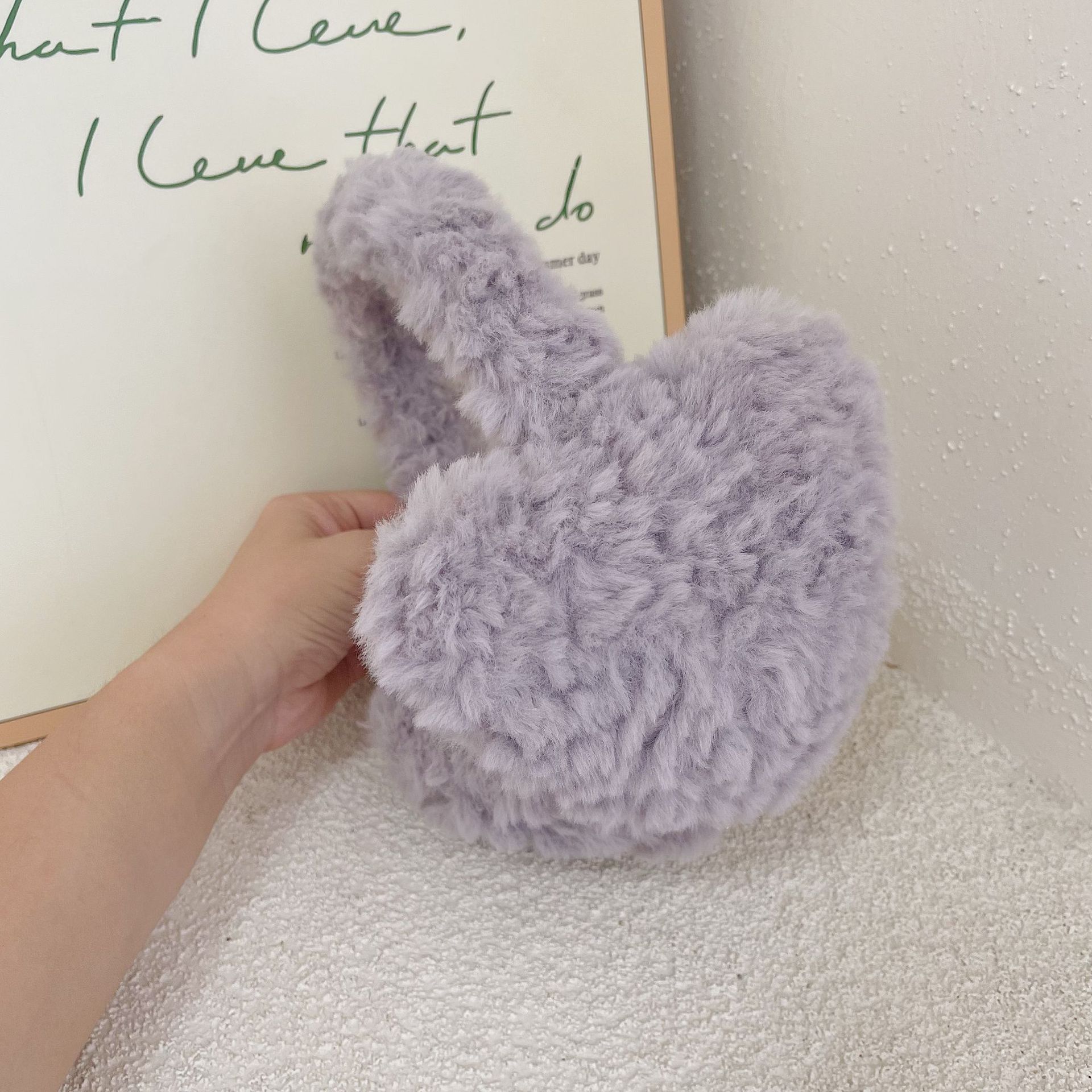 Winter Clothing Earmuffs - Herz Lammwolle Plüsch Ohrenschützer Winter Weiche