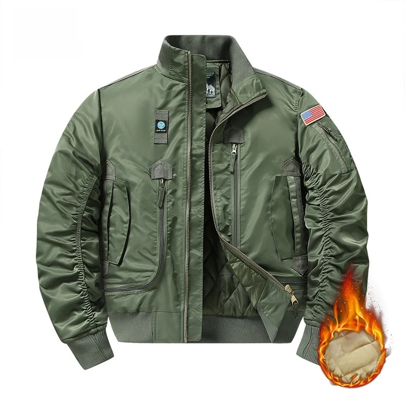 Winter Clothing Taiwan - Winter MA1 Herren-Bomberjacke, verdickt, übergroß, mit