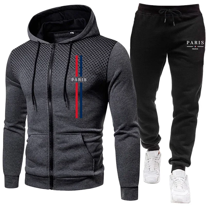 Winter Clothing Usa - Herren-Sportanzug mit Reißverschlussjacke und Hose, zweiteiliges