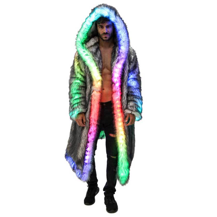 Winter Clothing Uae - Faux Pelzmantel Männer Mit Kapuze Oberbekleidung