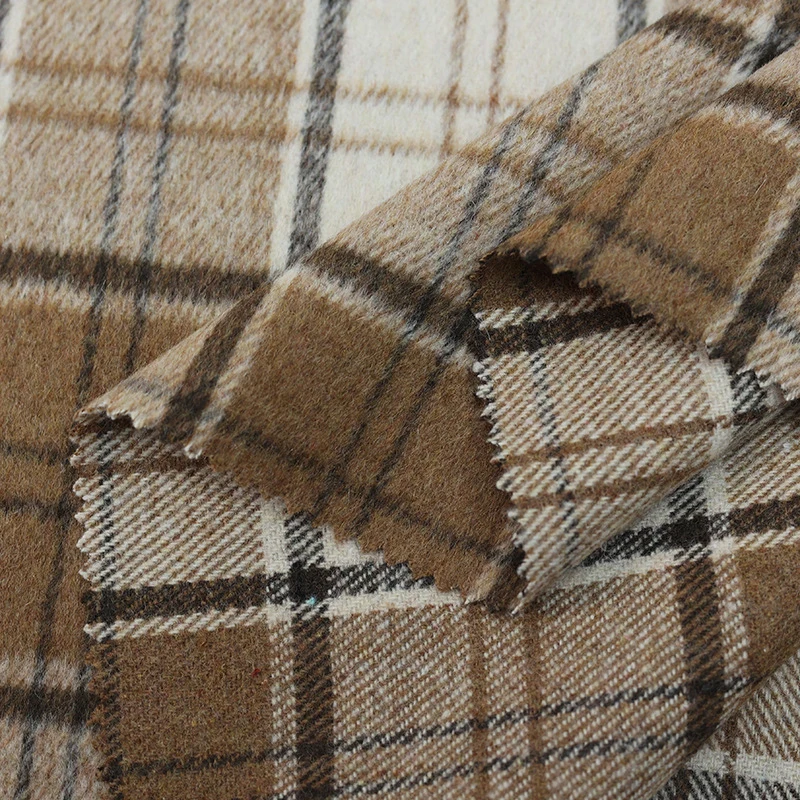 Winter Clothing Usa - 100x148cm Weicher, dicker Vintage-Wollstoff mit Karomuster,