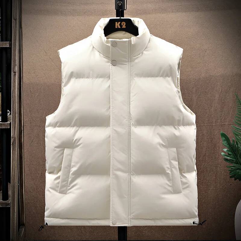 Winter Clothing Taiwan - Herren Baumwoll-Weste Puffer Ärmellose Jacke Einfarbige
