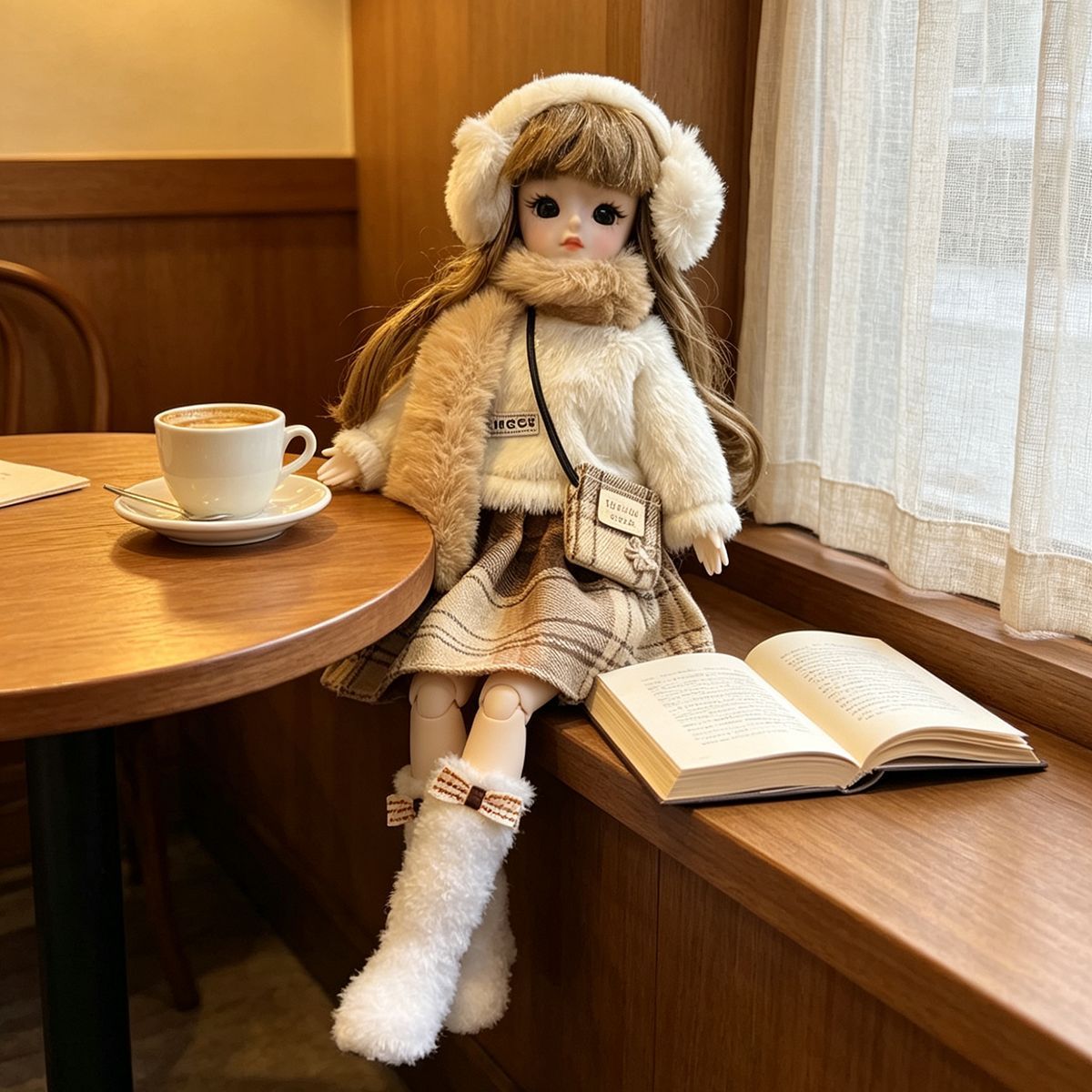 Winter Clothing Earmuffs - Winter Flauschiges Bjd Puppen-Outfit 1/6 Maßstab