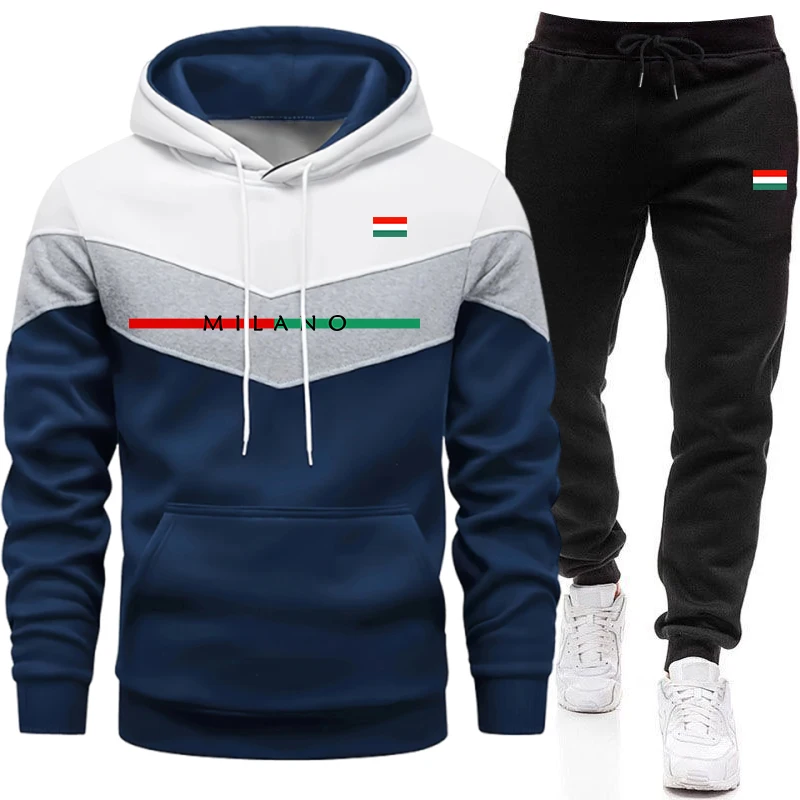 Winter Clothing Usa - Hochwertiger Trainingsanzug für Herren Lässiger Dreifarbiger