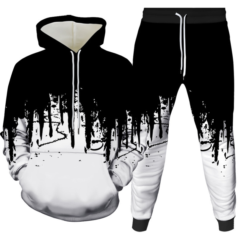 Winter Clothing Usa - Tinte Malerei 3D Gedruckt Hoodie Hose