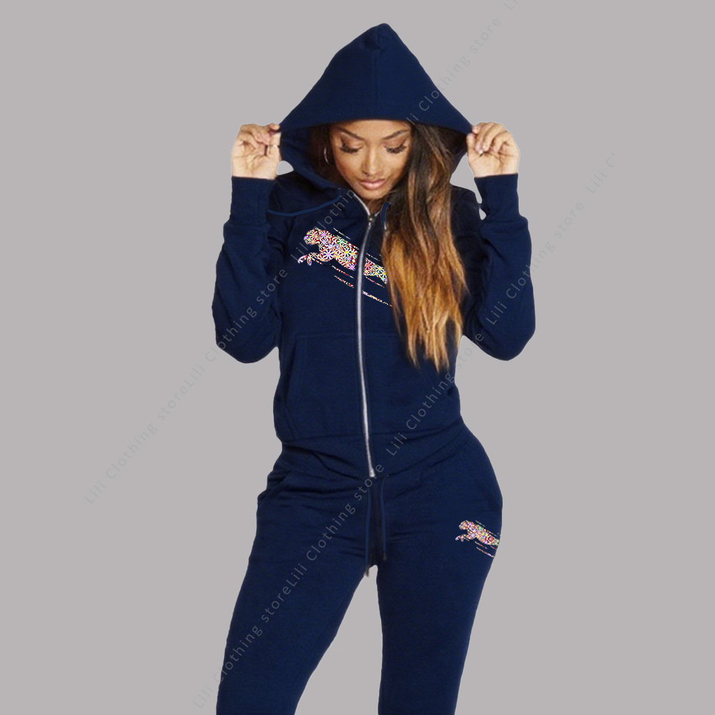 Quality Winter Clothing - Damen-Trainingsanzug, ästhetische Hoodies, Sweatshirts, Jogginghose, 2-teiliges