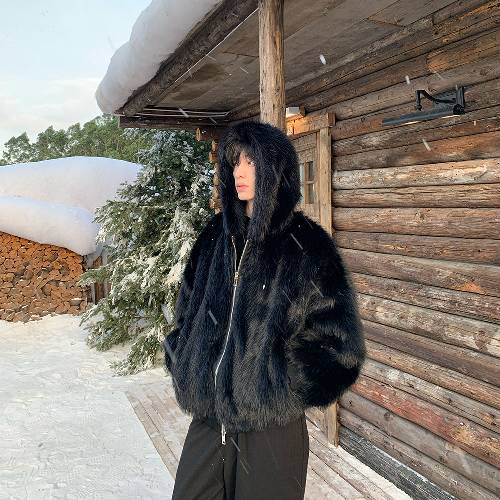 Männer Faux Pelz Mäntel Jacken – Winter Clothing Uae Bewertung und Preis