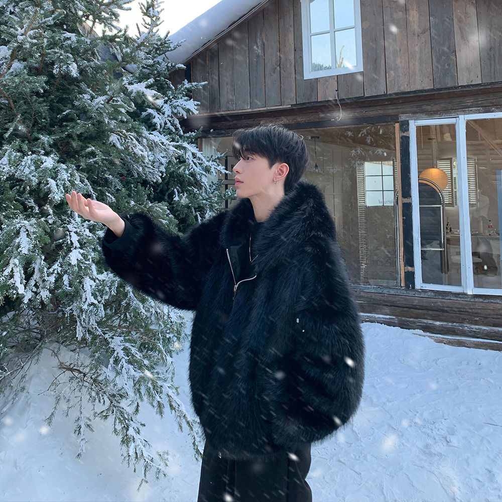 Männer Faux Pelz Mäntel Jacken – Winter Clothing Uae Bewertung und Preis