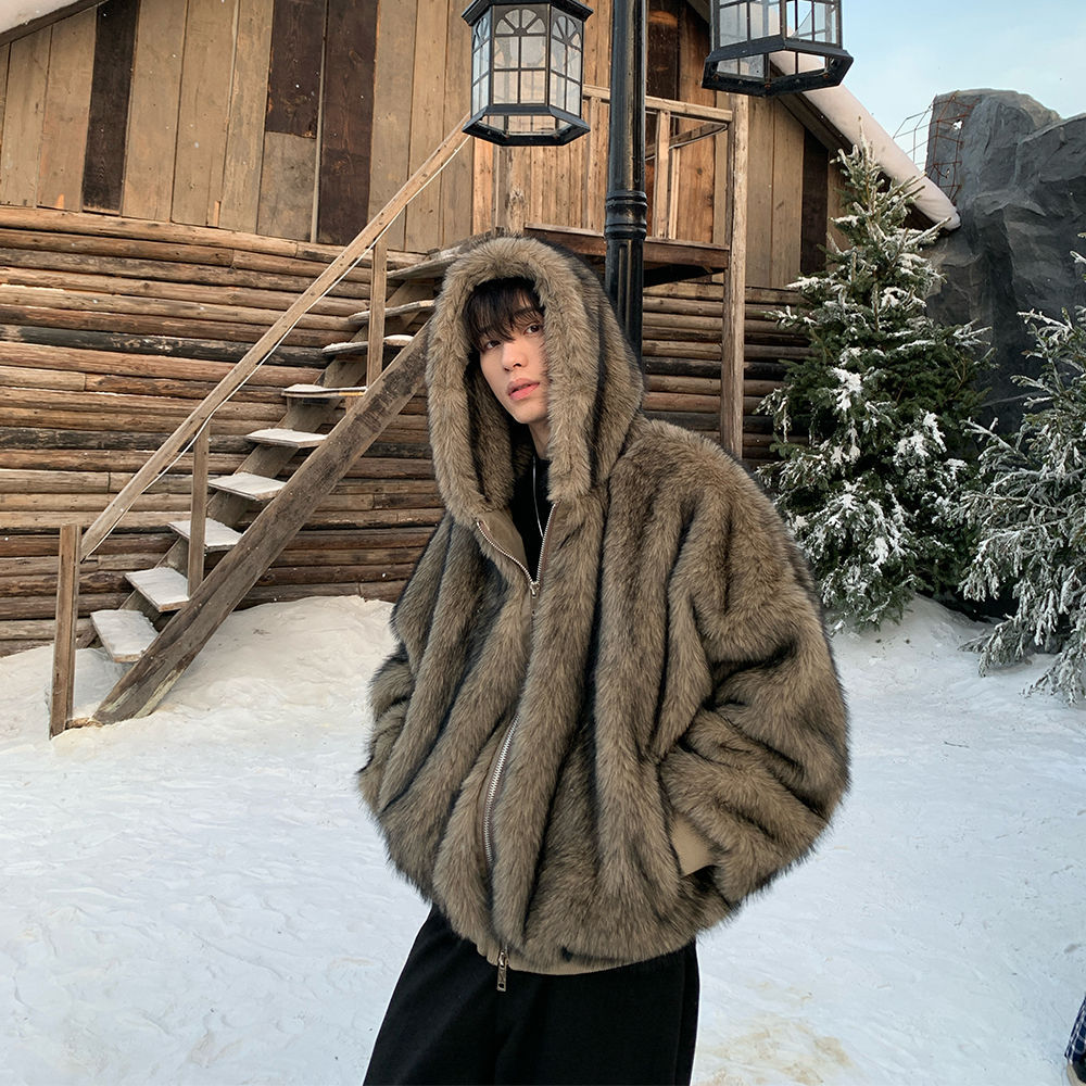 Männer Faux Pelz Mäntel Jacken – Winter Clothing Uae Bewertung und Preis