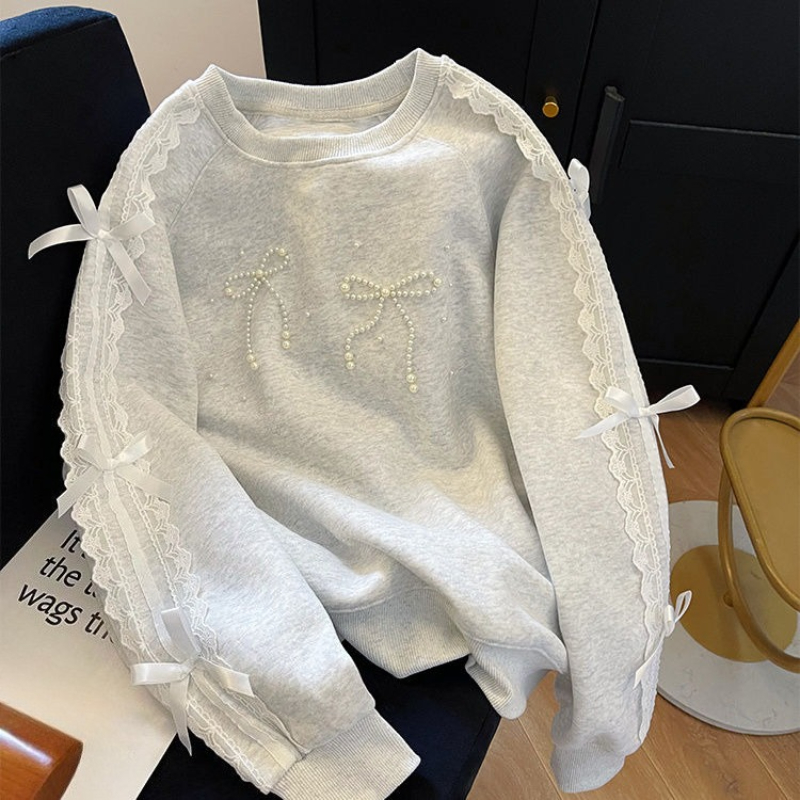 Rundhals-Perlen-Sweatshirt für – Winter Clothing Essentials For Women Bewertung und Preis